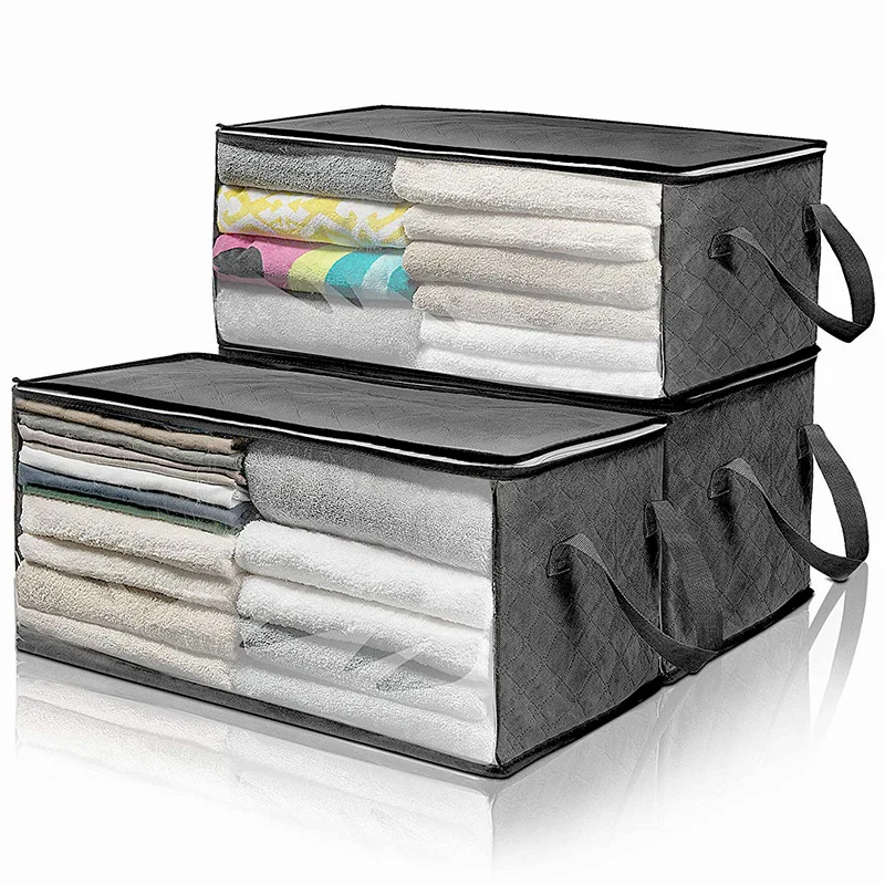 

Quilt Storage Bags Non-Woven Clothes Storage Boxes with Lids Closet Storage Bags Moisture-Proof and Dust-Proof Storage Bags