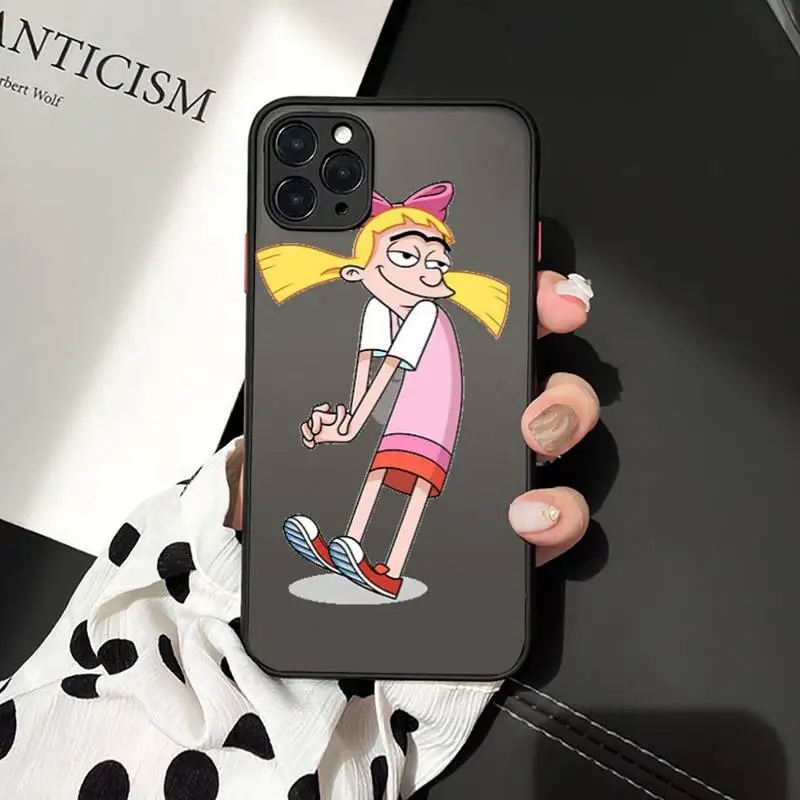 

Hey Arnold Helga cute cartoon Phone Cases matte transparent For iphone 7 8 11 12 plus mini x xs xr pro max cover