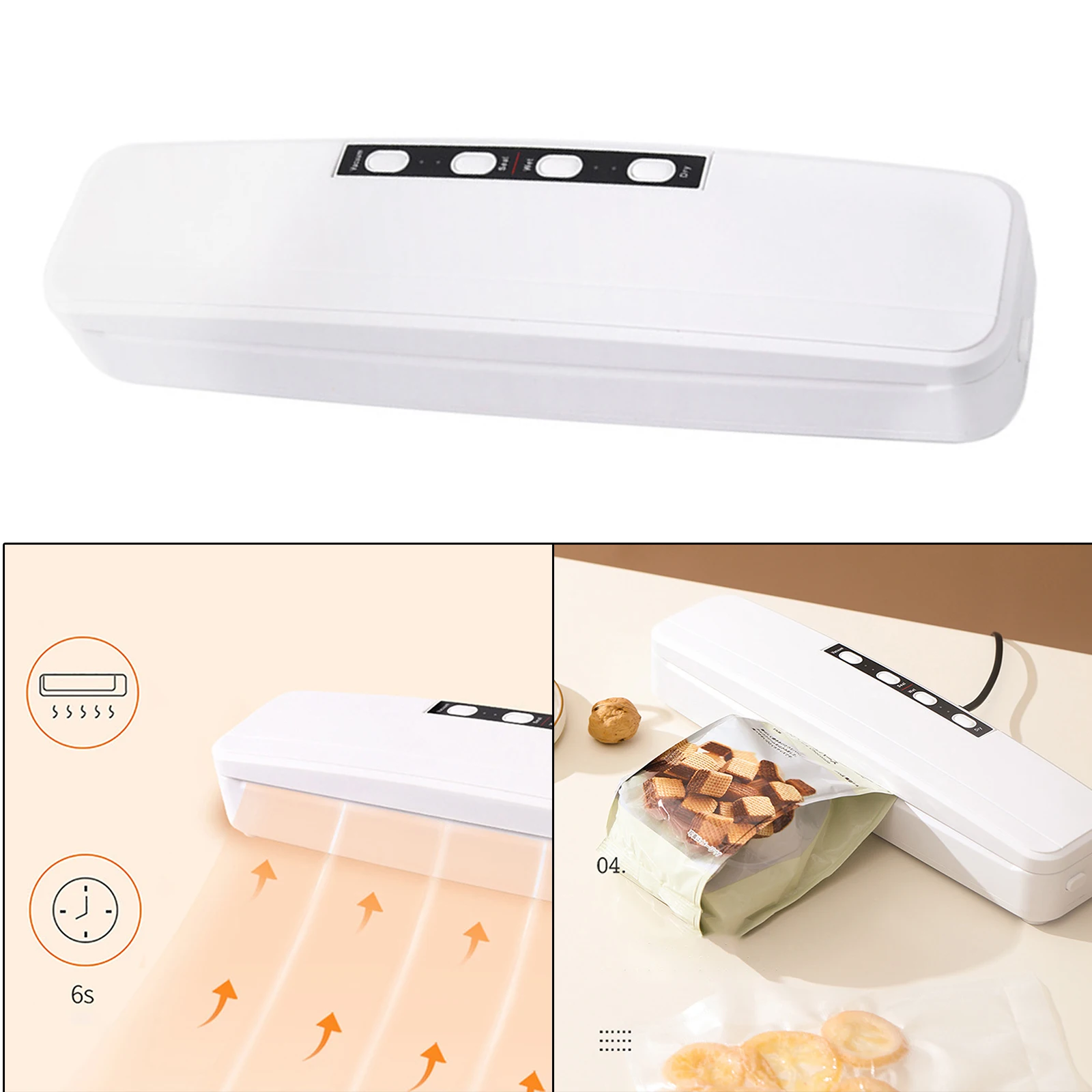 

Portable Automatic Food Vacuum Sealer Machine Kitchen Tools, Plug-EU
