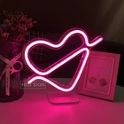 Светодиодный неоновый ночник в форме сердца, дизайнерский Настольный декоративный светильник для дома, девушки, спальни, свадьбы, вечеринки, декоративное освещение
