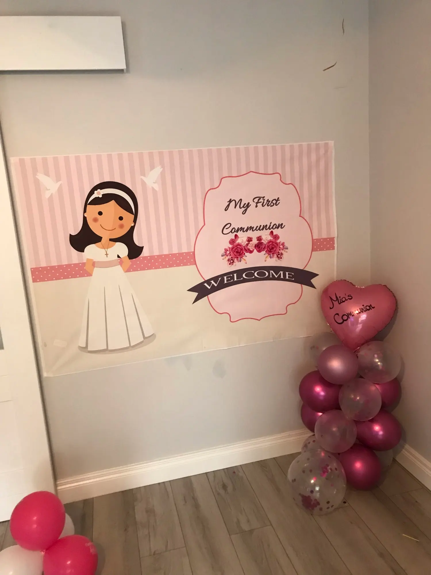 Boy Girl First Communion Customized Backdrop Decor Cross Grail Floral Baptism Photography Background Studio Christening Banner |