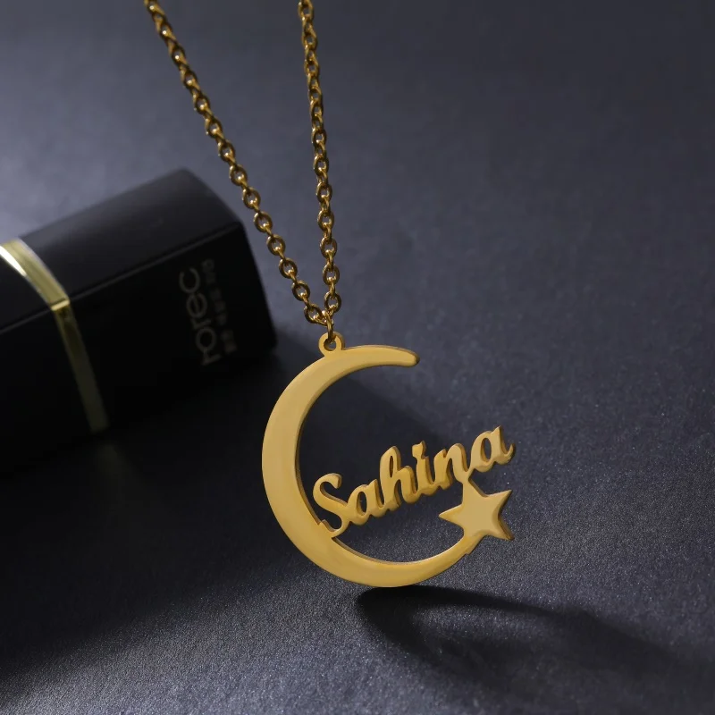 Ожерелье с изображением луны и звезд ожерелье из нержавеющей стали на заказ