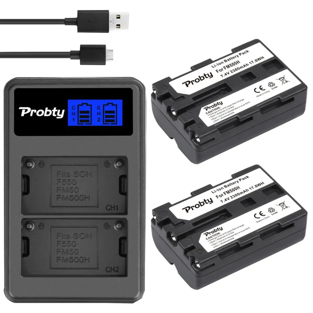 2 x NP FM500H Камера Батарея + ЖК дисплей USB Dual Зарядное устройство Порты и разъёмы для