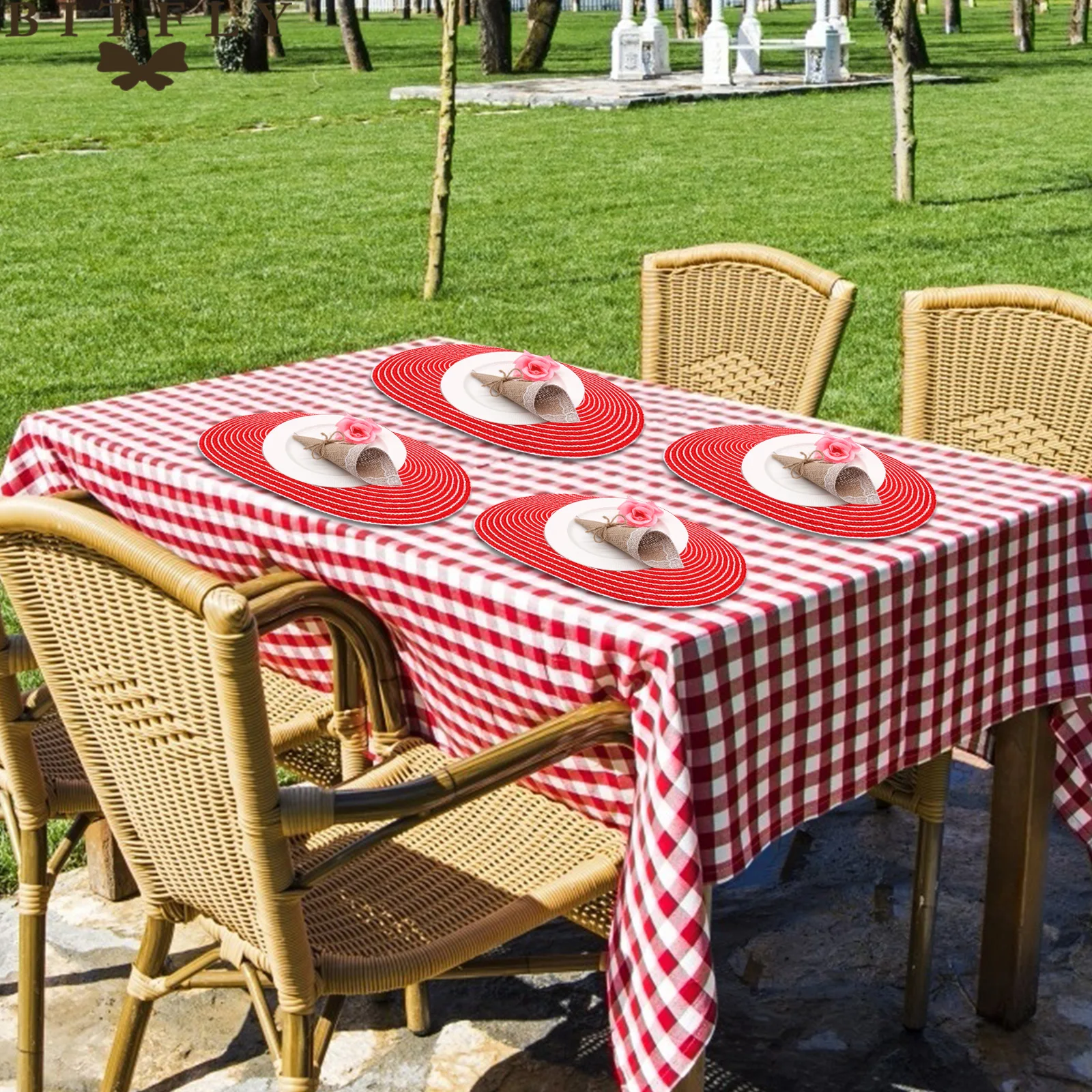 Все виды 4 шт. Настольный коврик из полипропилена для плетеной машины