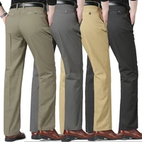 mens pants cotton casual stretch male trousers man long straight high quality plus size suit pant