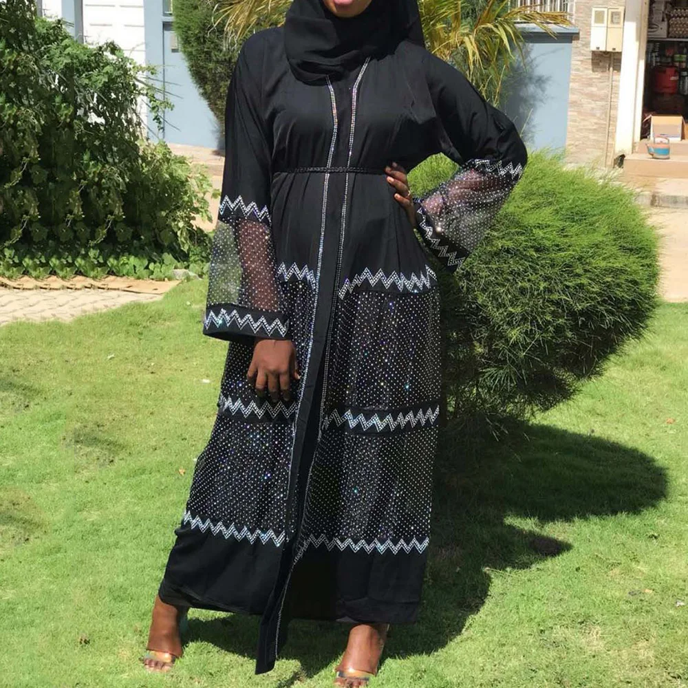 Роскошное Сетчатое платье макси со стразами в стиле пэчворк женское