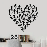 vinyl wall decal soccer player heart fan sports stickers for boy room football wall sticker home decoration bedroom p572