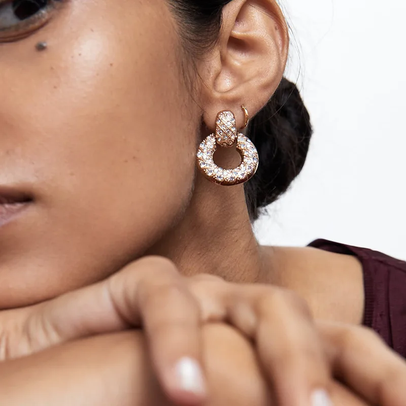 Новинка 2021 простые круглые Висячие серьги для женщин модные из сплава с полной