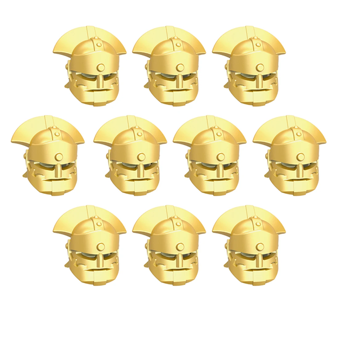 

120/240Pcs Medieval Retro Style Armor Helmets Figure Weapon Armor for DIY Small Particle Building Block Figurines Golden