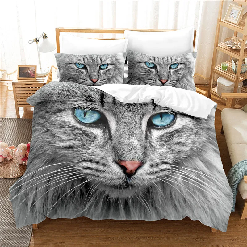 

Cute Cat Bedding Set Duvet Cover Set 3d Bedding Digital Printing Bed Linen Queen Size Bedding Set Fashion Design