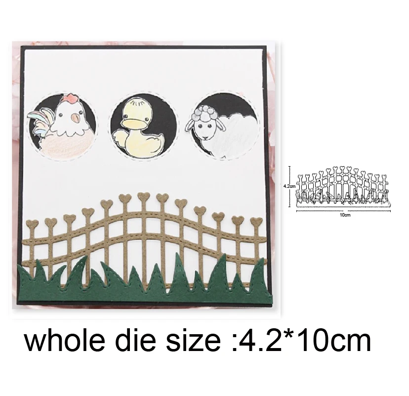 

Fence Grass Border metal cutting dies cut die mold Scrapbook paper craft knife mould blade punch stencils dies