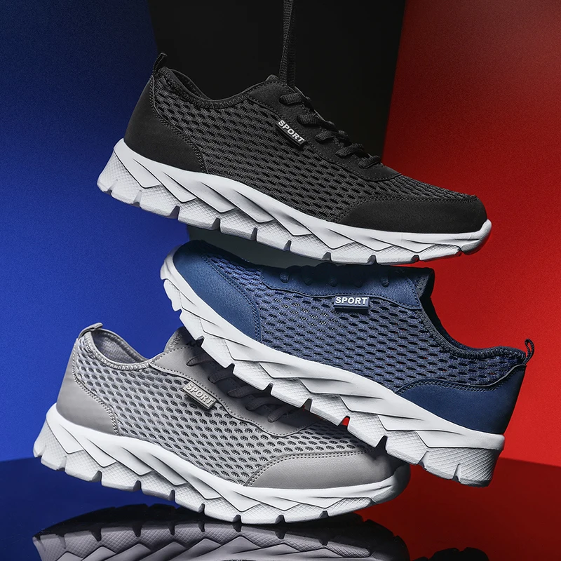 

Outdoor Walking Shoes for Men Breathable Air Mesh Sport Running Shoes Male Lightweight Jogging Sneakers Trainers Tennis Sneakers