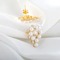 creative pearl earrings for women japan korean copper pearl zircon grape shaped earrings earrings wedding jewelry gifts