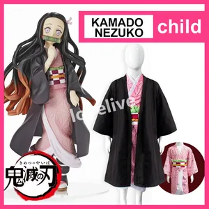 Футболка для мальчиков с принтом из аниме Kimetsu без Yaiba демон убийца ботинки для Маскарадного костюма одежда для камадо Nezuko платье-кимоно форма полный набор парики из натуральных волос для девочек