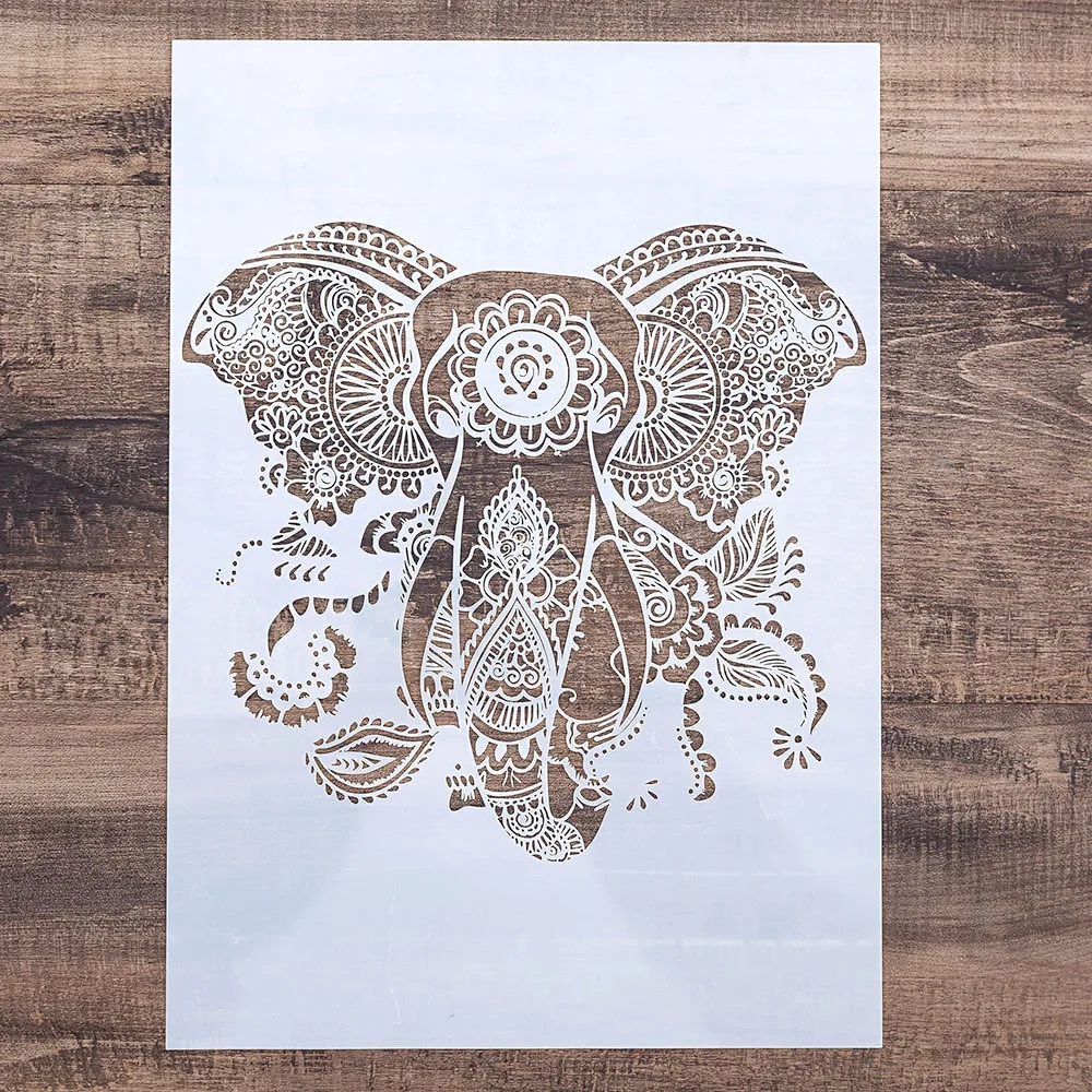 A4 A3 A2 трафарет со слоном для настенной живописи сделай сам скрапбукинга