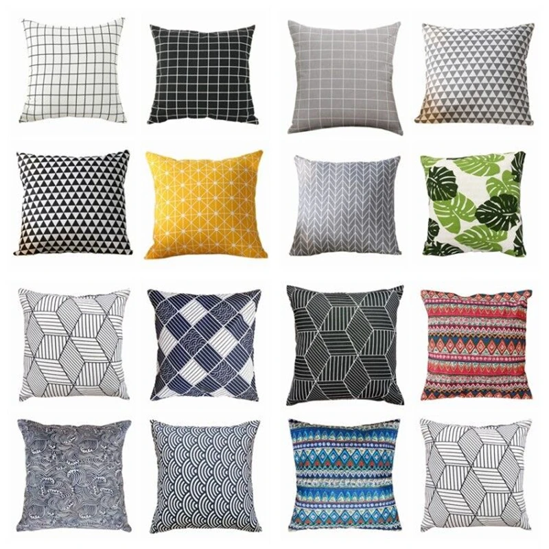 

Pillow Case Geometric Yellow/Grey/white/Black Sofa Decorative Cushion Cover Pillowcase Home Decor 40x40cm 45x45cm