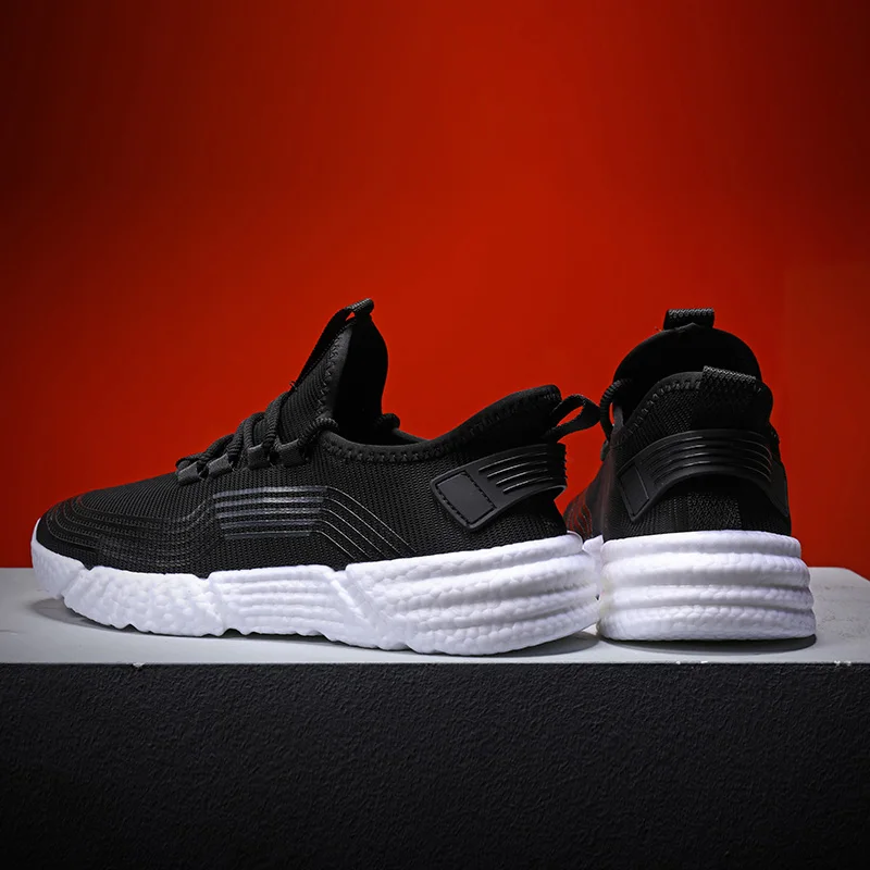 

Casual Shoes Man Fashion Men Casual Shoes 2020 White Sport Sneakers Breathable Mesh Slip On Fashion Mens Hot Sale Solid Knitting