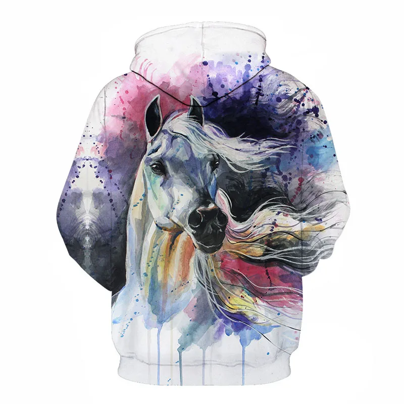 

Hot Sale Colorful Horse Printed Sweatshirt Men Women 3D Pullover For Male Hoodies Autumn Long Sleeve Man Jacket