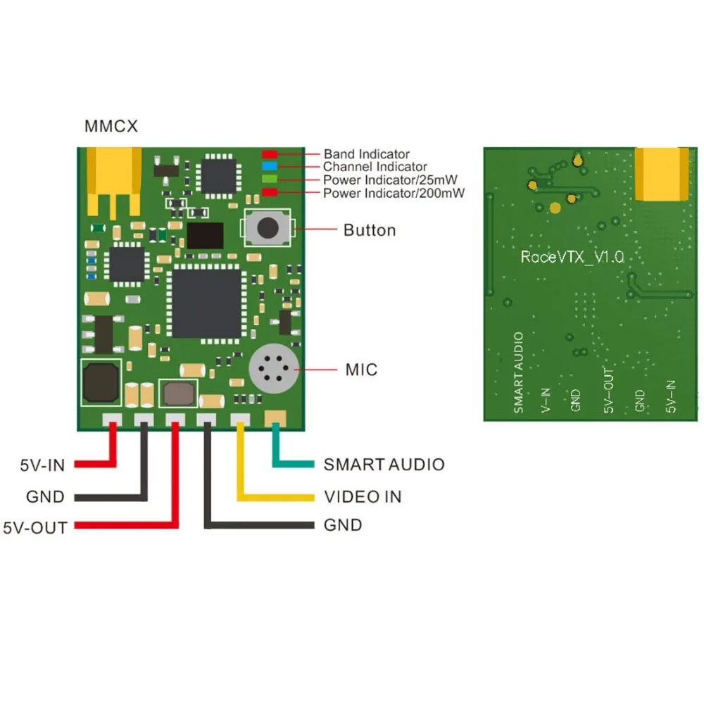 AKK Racing VTX 25 МВт 200 МВт переключаемая OSD конфигурация smart audio