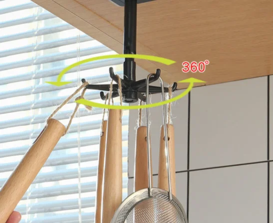 Кухонные крючки Поворотная стойка для хранения клейкий органайзер вешалка шкафа