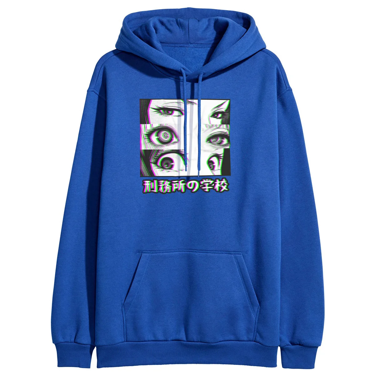 Женский свитшот с капюшоном и принтом грустных глаз из японского аниме|Женские