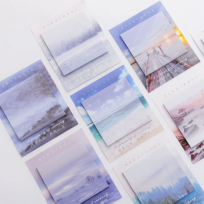 

Creative Landscape Travel Memo Pad Sticky Notes Memo Notebook Stationery Note Paper Stickers Office School Supplies
