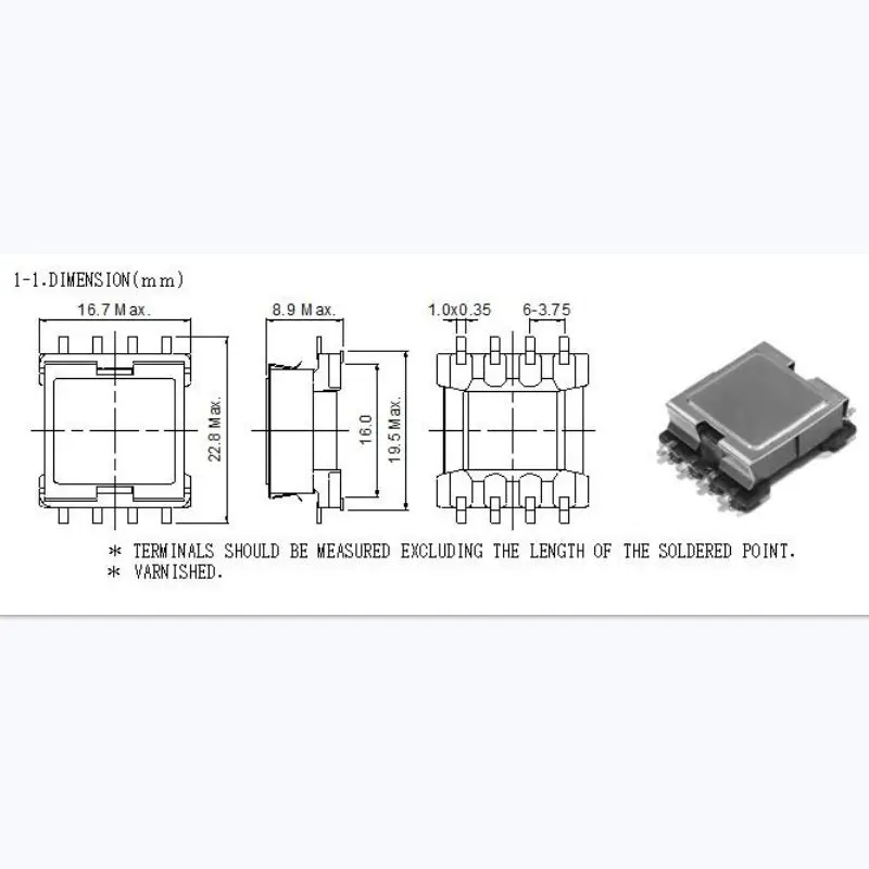 EFD15 SMD 4 + 4-контактный трансформатор катушка TDG TP4 Магнитный ферритовый сердечник AL: