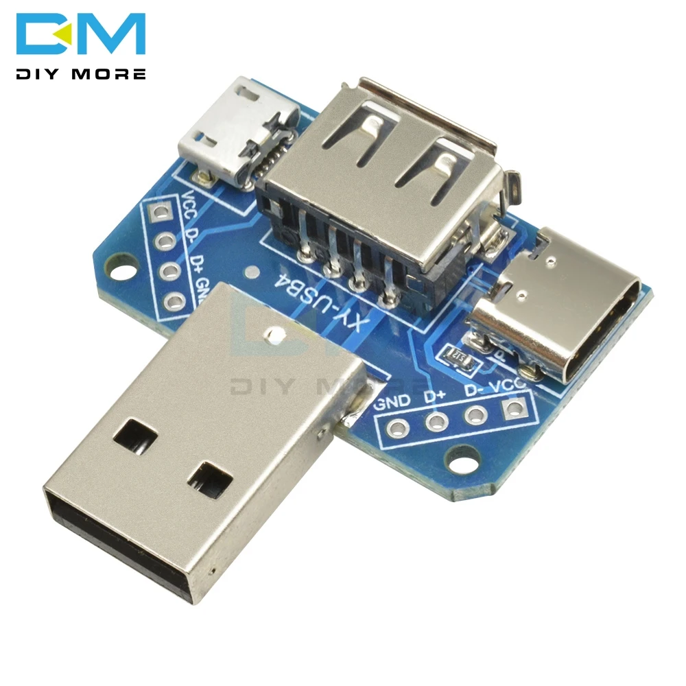 DC 5 В 2 54 мм Type-C USB конвертер Стандартный мама-папа к Micro 4P интерфейс