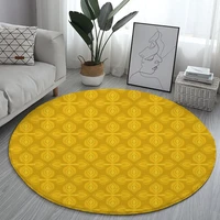 new mat yellow brown geometric non slip carpet round carpet floor decoration living room mat bedroom carpet mat