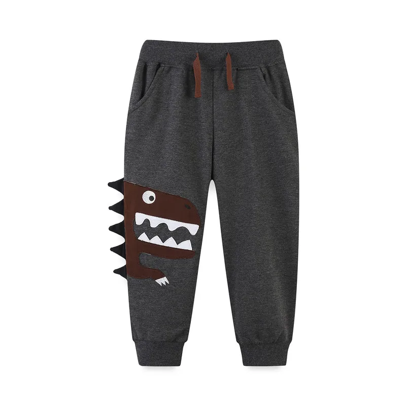 

Jumping Meters New Arrival Dinosaurs Embroidery Trouser Hot Selling Boys Girl Summer Toddler Clothes Drawstring Kids Sweatpants