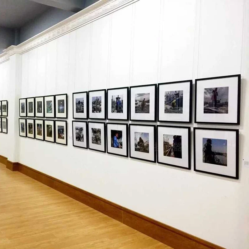 

Free shipping Cliprail Complete picture frame hangers art picture Hanging Gallery Systems (2 Rails 4 Hooks and 4 Cables,White)