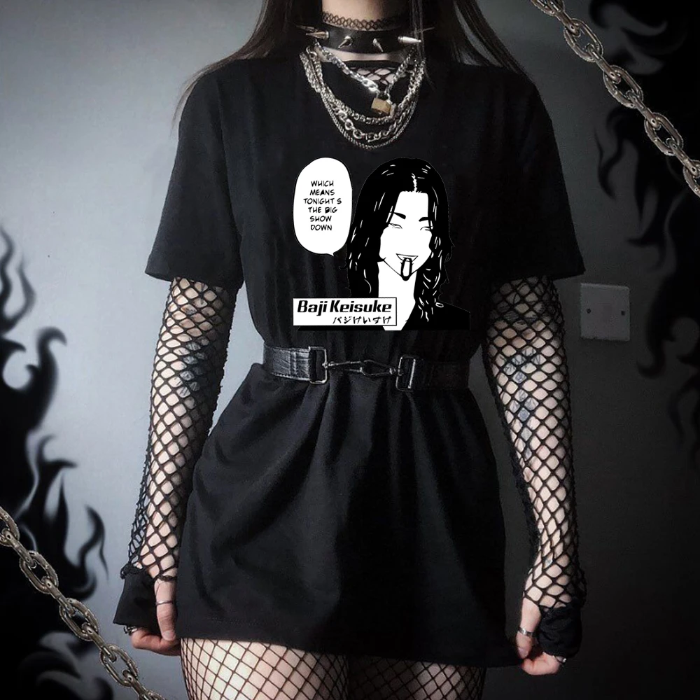

Harajuku Tokyo Revengers Anime Funny Baji Keisuke Print T-shirt Short Clothes Hip Hop Tops Tees Fashion Women Men Summer Top