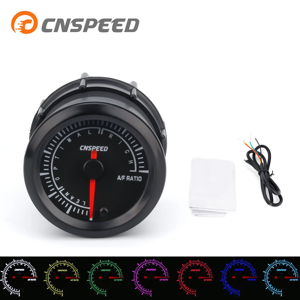 CNSPEED 7 цветов 12 в 52 мм автоматический датчик соотношения воздушного топлива Универсальный измеритель соотношения воздушного топлива со светодиодным светильник