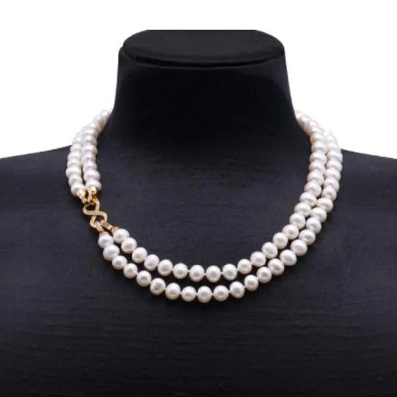 

9.5-10mm White Freshwater Pearl Necklace Strand with Multiple-use