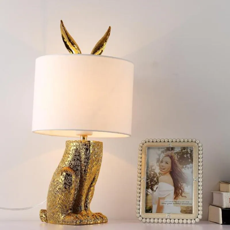 

Современная настольная лампа в форме кролика Ретро Смола Настольный светильник для Спальня исследование Ресторан Декоративные Спальня на...