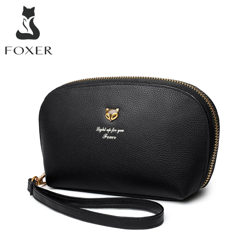 

FOXER Women's Genuine Leather Evening Wallet Female Retro Cellphone Clutch for Lady Casual Large Capacity Purse Storage Wallet