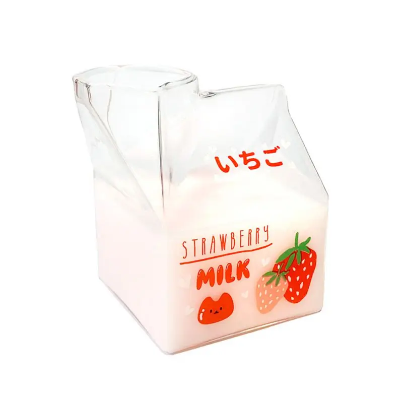 380 мл квадратная молочная стеклянная коробка кружка прозрачная чашка квадратное