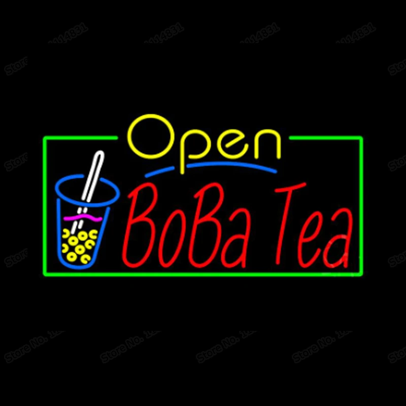 Неоновая вывеска BoBa Tea Open стеклянная трубка ручной работы для напитков бара