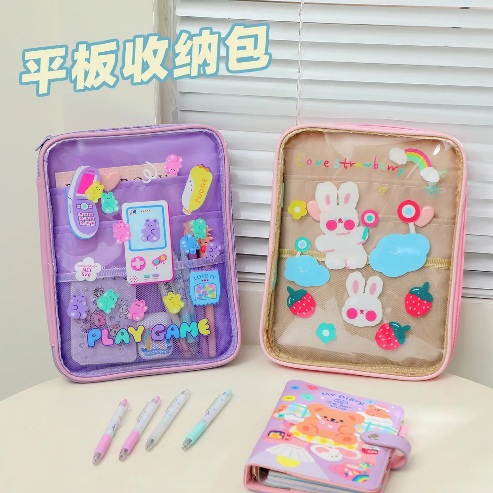 

Корейский Многофункциональный Прозрачный чехол для Ipad Air 4, подкладка для Ipad Pro 11 дюймов, холщовый чехол «сделай сам» для планшета, сумка для ...