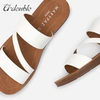 U-DOUBLE брендовая летняя модная повседневная обувь, женские сандалии, белые сандалии-гладиаторы в римском стиле, женские сандалии на плоской подошве, большие размеры 36-41