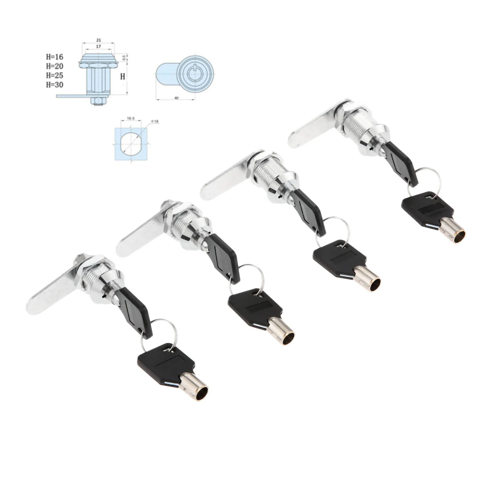 1Pc Zinc Alloy MS409 Furniture Drawer Tubular Cam Locks for Door Mailbox Cabinet Cupboard &amp 2 Keys 1 Locking Plate 16/20/25/30mm |
