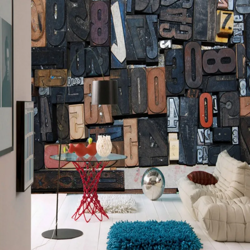 Прямая доставка обои 3d современная печатная гравировка доска с алфавитом