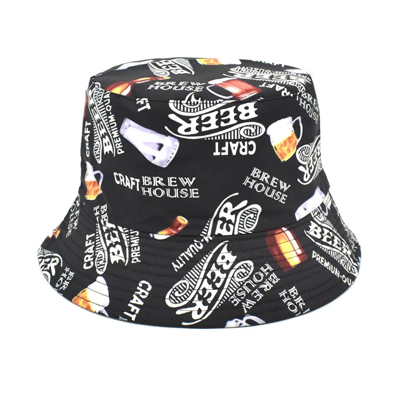 Панама в стиле Харадзюку для мужчин и женщин шляпа с надписью граффити рыбалки