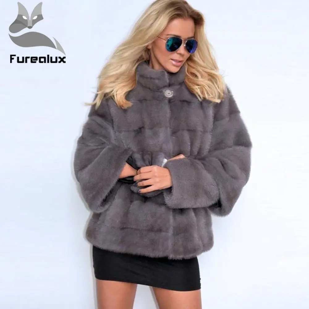 Коричневая норковая шуба Furealux store настраивает платежные ссылки