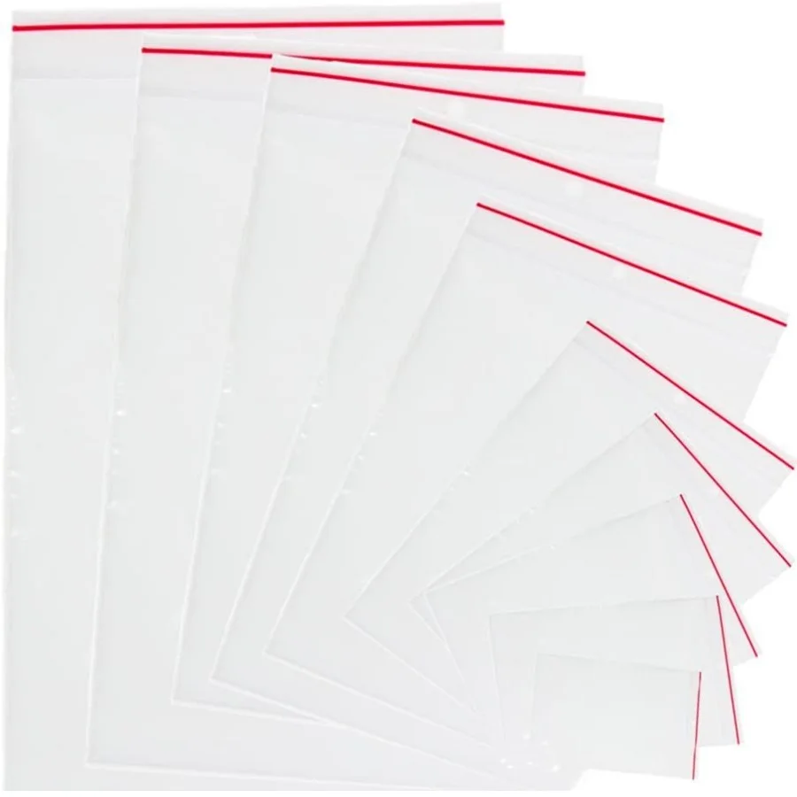 100 шт. прозрачные пластиковые пакеты с застежкой молнией Многоразовые Пакеты для