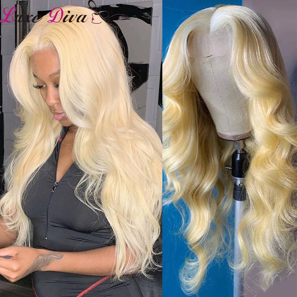 Brazilian 613 Blonde Lace Closure Human Hair Wigs Pre Plucked With Baby Hair Remy Body Wave 4*4  lace Closure Hair Wigs Luxediva