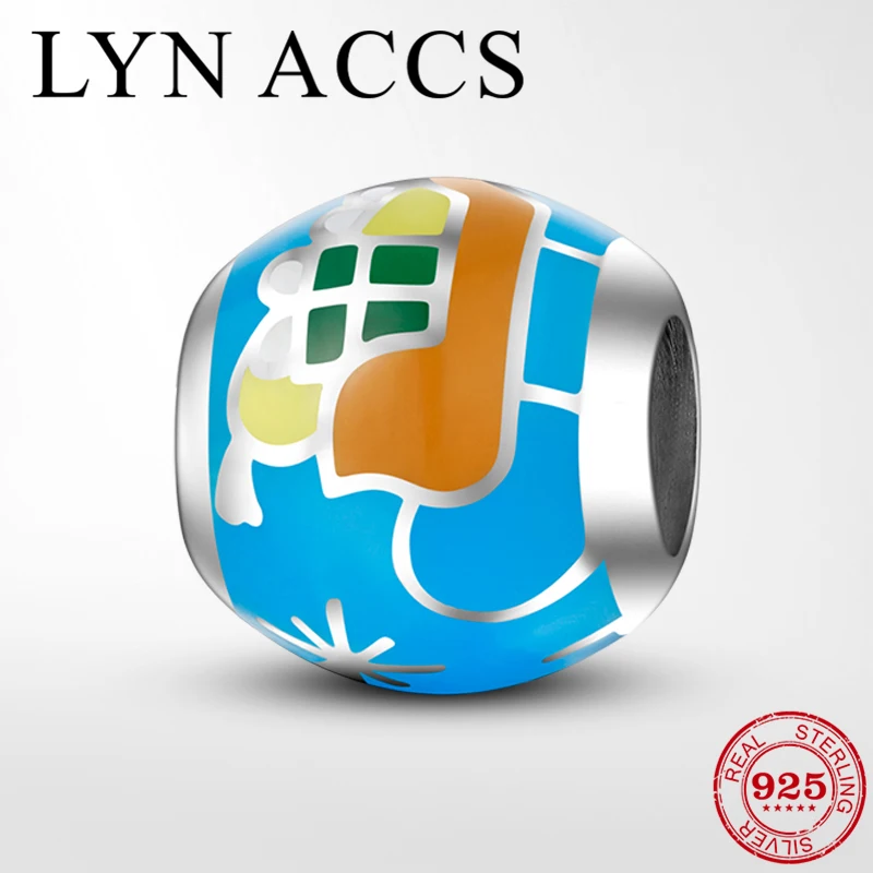 Шармы из серебра 925 пробы с синей эмалью подходят для браслетов пробы|Ювелирные