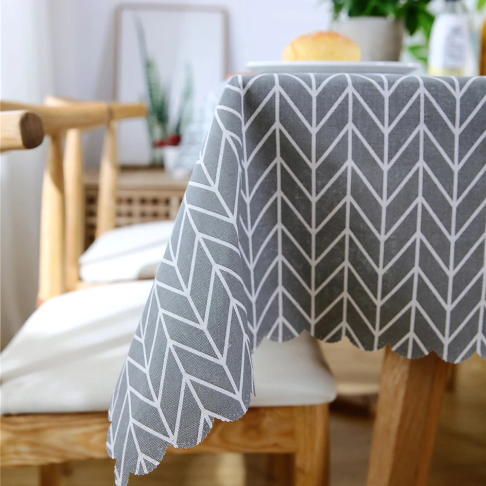 Скатерть из хлопка и льна прямоугольная Водонепроницаемая маслостойкая для