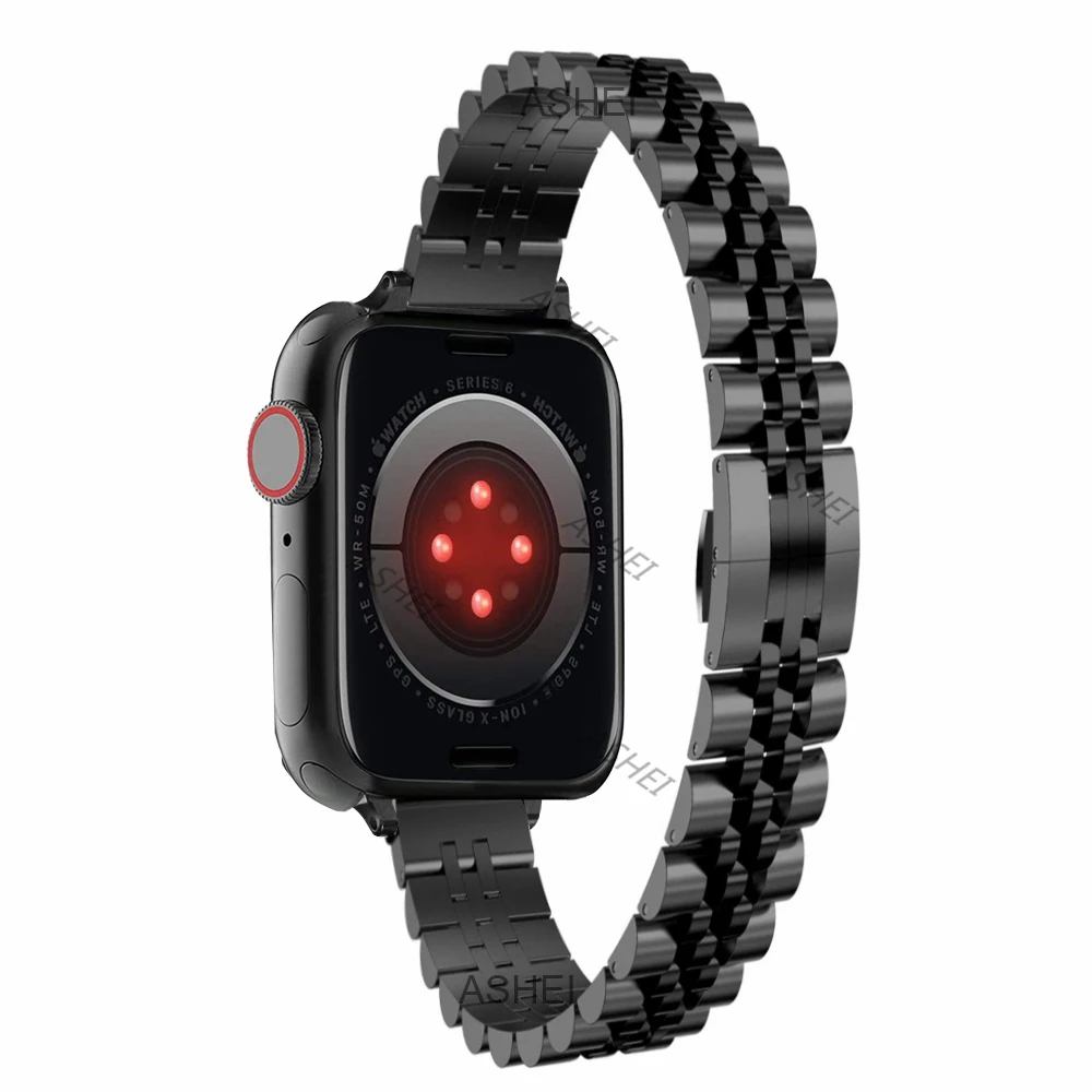 

Bracelet for apple watch se strap thin Stainless Steel band for iwatch se 6 5 4 3 40mm 44mm 38mm 42mm bands women Girl's wrist