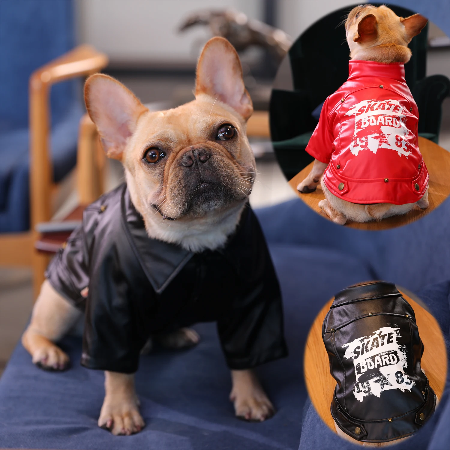 Hoopet Autumn Winter Clothing For Dogs Fashion Ropa Perro French Bulldog Jacke Handsome Leather Clothes Pet Dog Suppliers | Дом и сад